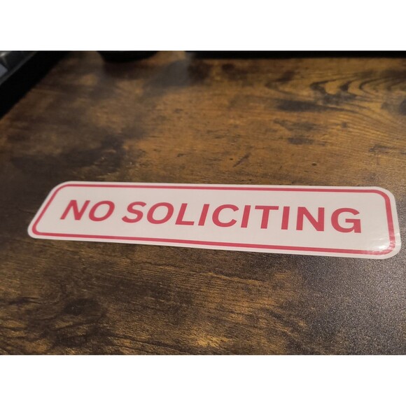 No Soliciting Sign Waterproof Vinyl Decal Sticker Door Window Wall (2 Pack) - Picture 2 of 4